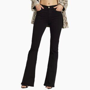 Frame Denim Le High Flare Black Jeans Stretch High Waisted Film Noir Size 24